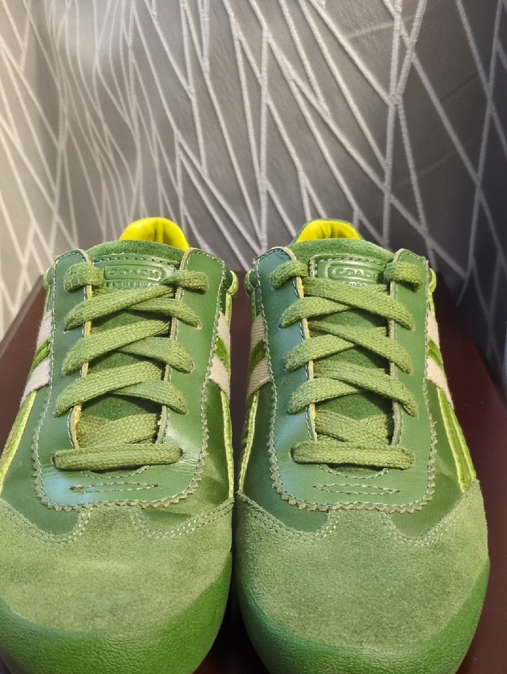 Vintage Coach Maxie - Green Suede & Leather Lace-Up Sneakers Size 7